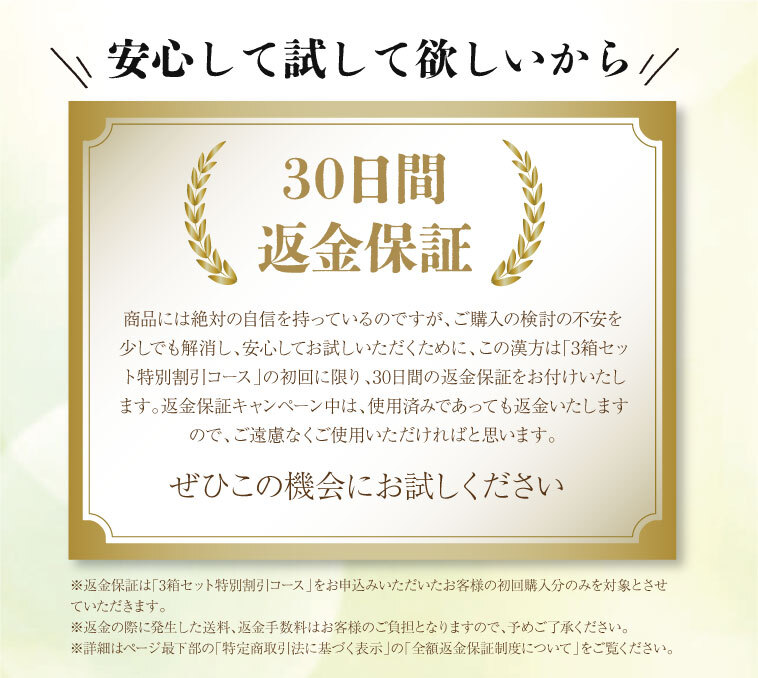 30日間返金保証