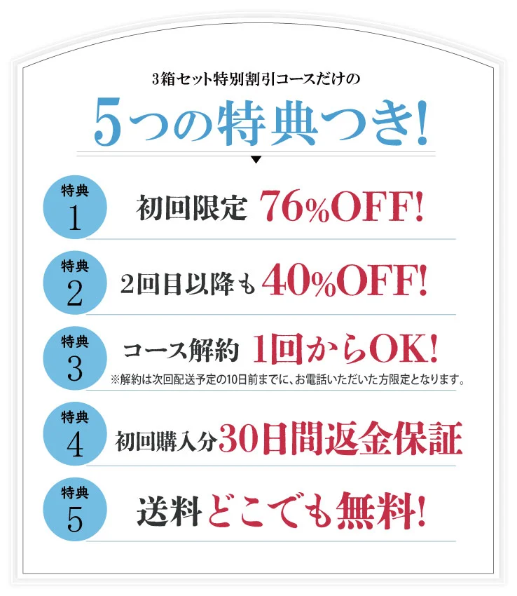 5つの特典つき！