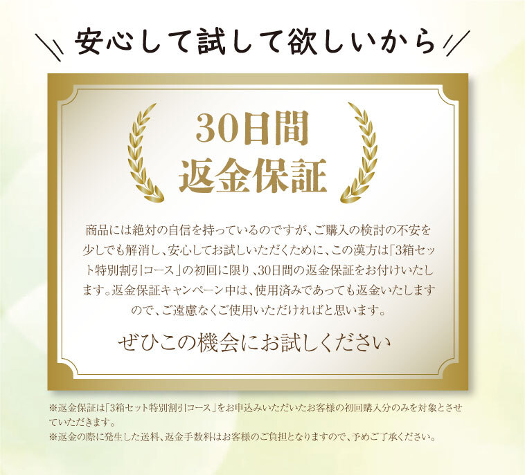 初回30日間返金保証つき