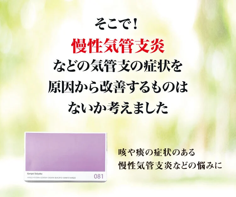 慢性気管支炎などの気管支症状に